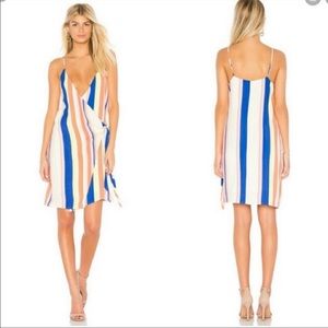 Line & Dot Rainbow Stripe Mini Wrap Dress size small